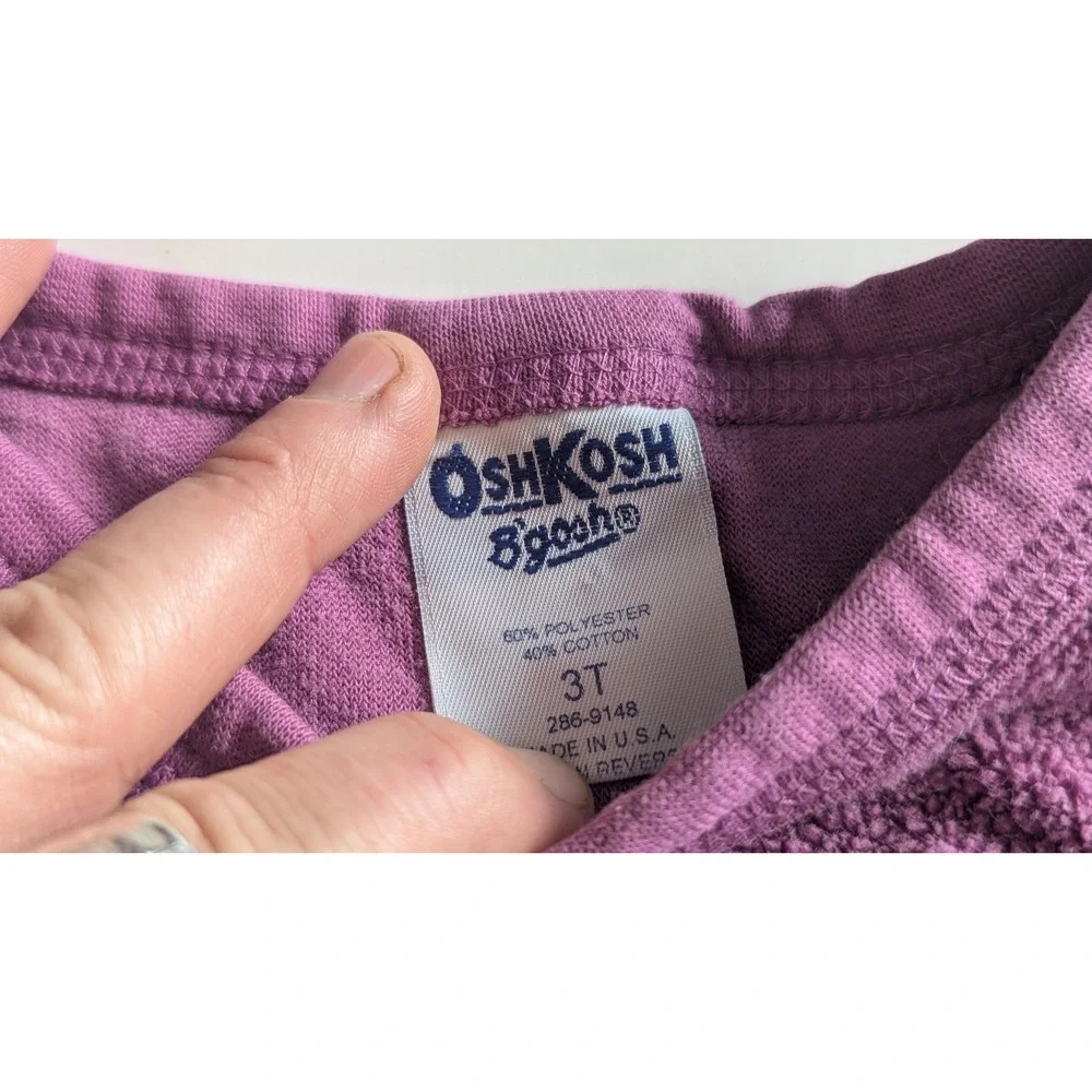 Vintage OshKosh Bgosh Purple Fleece Floral Embroidered Sweatshirt 3T USA